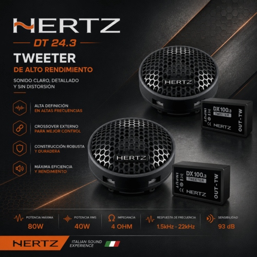 Tweeter Hertz Dt24.3 Con Crossover 80w Alta Fidelidad