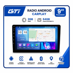 Radio Android Carplay de 9" 2GB de Ram 64GB De Memoria